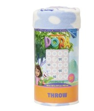 Nickelodeon Dora The Explorer Purple  White Fleece Throw Blanket 46X60 - NEW