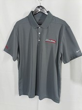 Nike Men's Gray Solid Polo Shirt Short Sleeve Collared Embroidered Logo XL