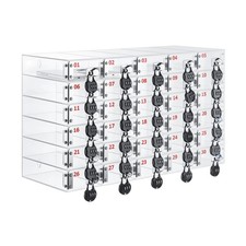30 Slots Cell Phone Locker Box with Combination Lock, Clear Acrylic Phone Sto...