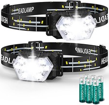 Stirnlampe 2000 Lumen 2 Stück LED Batteriebe...