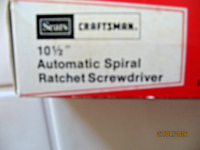 Sears Craftsman 31021 Vtg. 10.5'' Spiral Ratchet Screwdriver/Drill Japan Org. Box