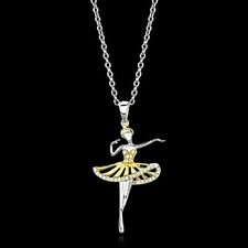 Gold+Rhodium 925 Sterling Silver Chain Pendan...