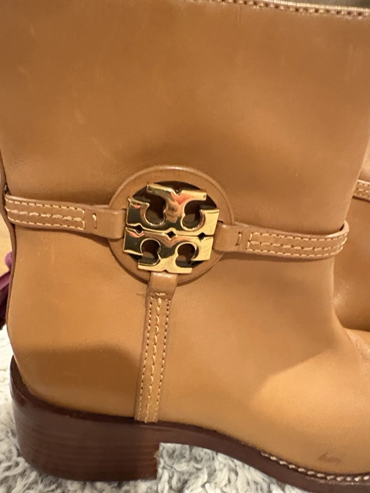 Tory Burch Brooke Ankle Bootie Boots Calf Leather Tan Brown 52660 Size US 7 M - Image 2 of 4