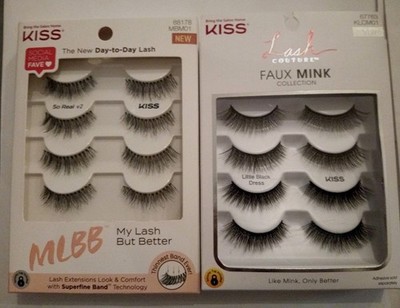 Lot Of 2 Kiss MLBB  #(88178) & Lash Faux Mink Collection #(67763) 10 Pairs Total