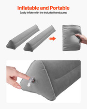 VEVOR Inflatable Bed Bumper for Toddlers, 47.4-inch Bed Guard Rail with Hand Pum