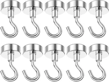 Magnetic Hooks 30lbs+ Magnet Hook Heavy Duty Strong Magnets Refrigerator 10pcs
