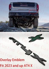 Tailgate Rear Matte Black AT4X OVERLAY Emblem 2023+ GMC Sierra 1500