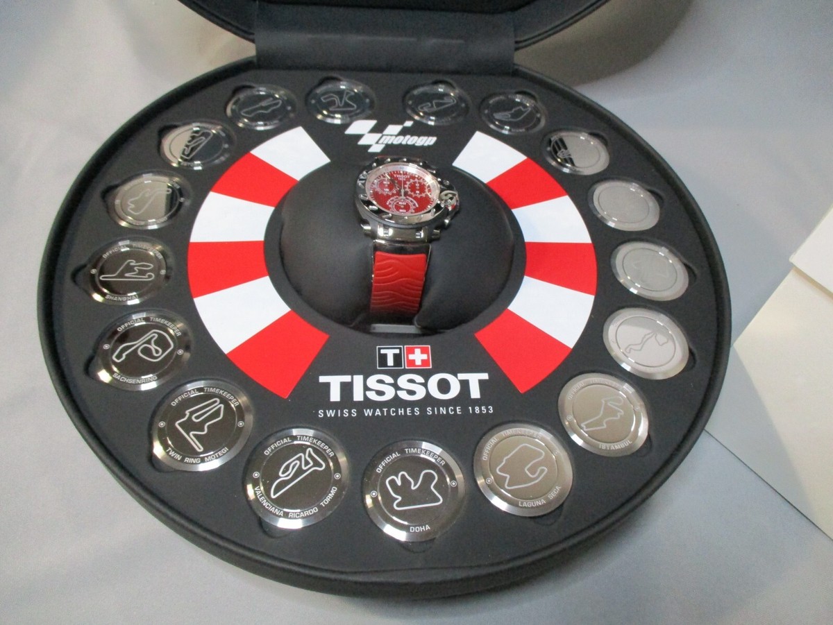 Montre Tissot Moto GP 2005 - Coffret Limité - Forme Roue Voiture - Cadran Rouge - Homme