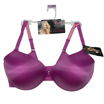 Maidenform Bra Underwire Lift Cushioned Cups Padded Smoothing Satin Luxe  6689