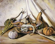 Ceramic Backsplash Tile Mural Fruit Vegetable Kitchen/Bathroom - Autumn Bounty