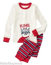 NWT Gymboree Boys Gymmies SZ 4 King of Hearts Cotton L/S Pajama Set winter
