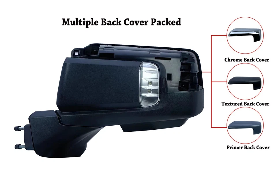 Pair Left+Right Side Door Mirror Power and Light for 19-25 Chevy Silverado 1500 - Image 3 of 4
