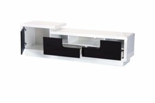 White & Black Gloss 2 Drawer 1 Door TV Unit W172cm x D40cm x H51cm PARKER