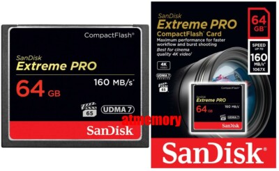 Sandisk Extreme Pro 64GB 64G Compact Flash Card CF 160MB/s 1067x UDMA7 US