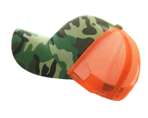Baseball Cap Mesh Trucker Snapback Camouflage Military Hiking Hunting Hat Black - Picture 28 of 85