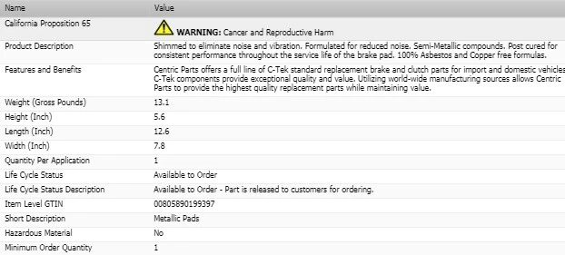 BRAKE PADS REAR SEMI-METALLIC LEFT & RIGHT SET FOR 2005-2006 SMART FORFOUR - Image 4 of 4