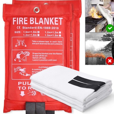 Large Fire Blanket Fireproof For Home Kitchen Office Caravan Emergency Safety