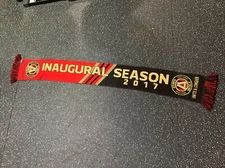 ATLANTA UNITED Scarf MLS Soccer Red Black Stripes 2017 Inaugural Year Slashes