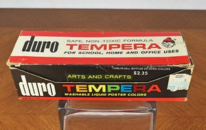 Vintage Duro Tempera Washable Liquid Poster Colors Paint Set (Dried Up)