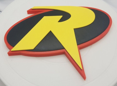 Robin symbol - DC Comics wall plaque. 250mm wide. 3D printed