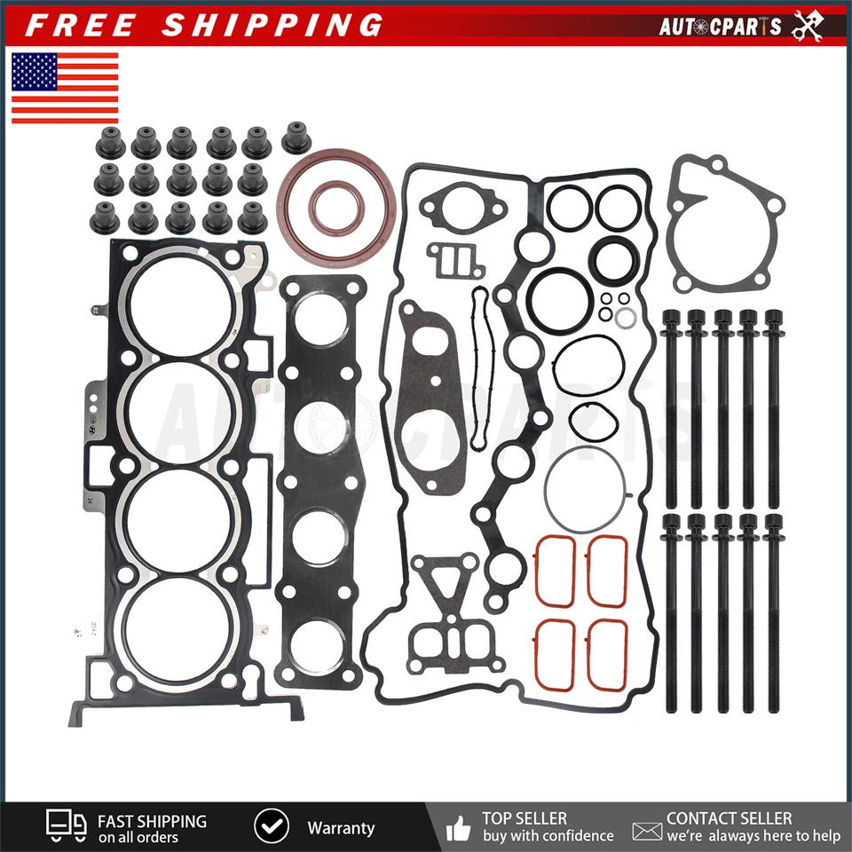 Full Gasket Set Head Bolts for 2010-2015 Hyundai Sonata Kia Optima 2.4L New - Image 4 of 4
