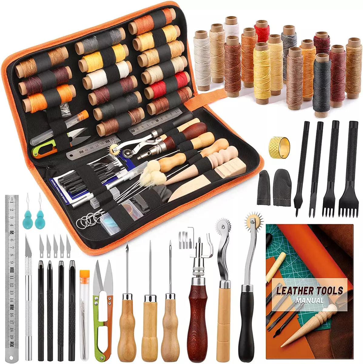 BUTUZE Leather Working Tools Leather Tool Kit Practical Leather Craft Kit  with