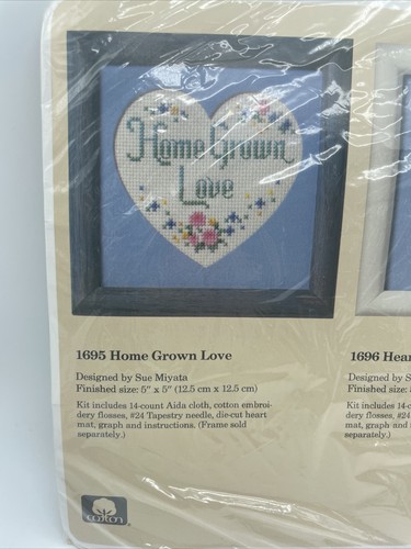 The Creative Circle 1695 Heart New Cross Stitch Kit C2 Home Grown Love Heart - Picture 4 of 4