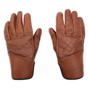 Spada Cooper Ce Leather Motorcycle Gloves Short Cuff Brown