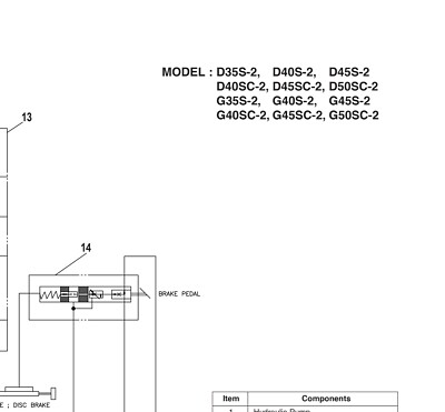 Doosan Daewoo D50SC-2 Forklift Lift Truck Hydraulic Schematic Manual Sheet