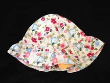 NWT Vtg Gymboree Petting Zoo floral print pink blue cream sun hat baby 6-12 m