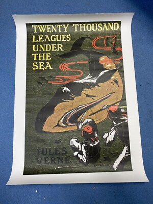 Zwanzigtausend Meilen unter dem Meer Buchcover Poster Jules Verne Wal A1