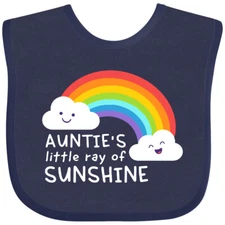 Inktastic Auntie's Little Ray Of Sunshine Baby Bib Auntie Aunts New Aunt I Love