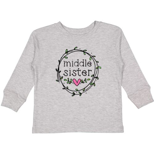 Inktastic Middle Sister Leaves, Circle, Heart Toddler Long Sleeve T-Shirt Girl