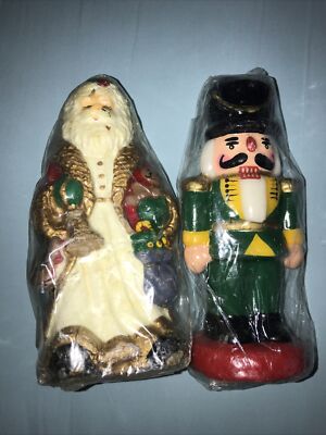 Robert Alan Candle Co Father Christmas & Nutcracker Vintage
