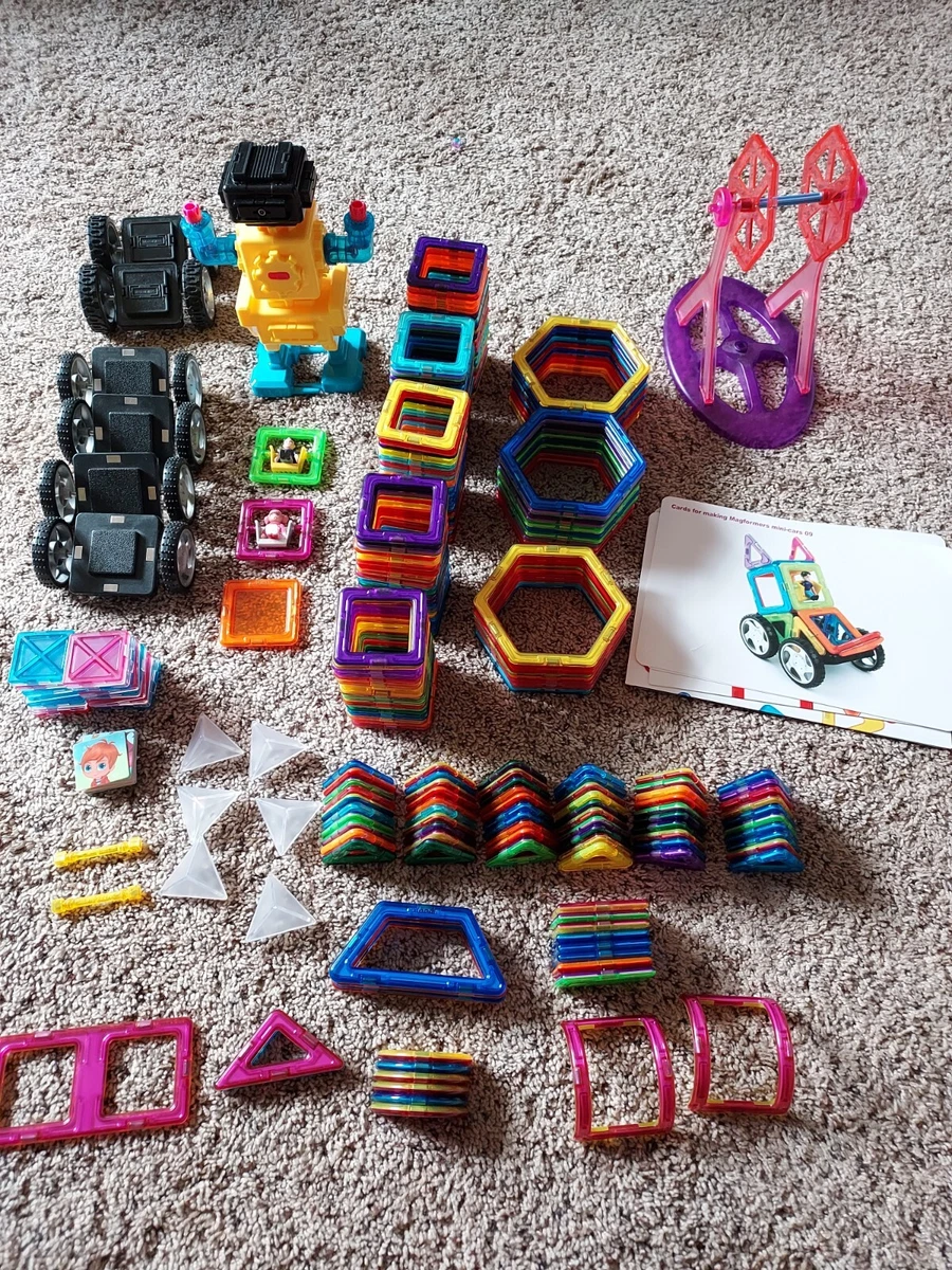 Magformers LOT 200+ with Ferris wheel, Robot. over 240 pieces w