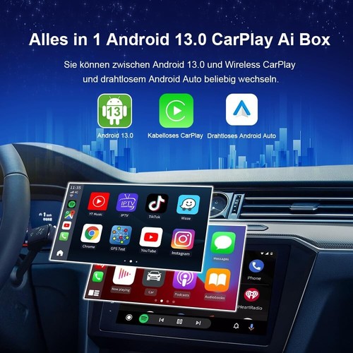 CarlinKit T-Box Plus Android 13 Ai Box Inalámbrico Carplay y Android Automático 4GB/64GB - Imagen 2 de 8