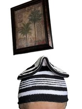 Traditional Ngiri Black And White African Toghu Men  s Cap.