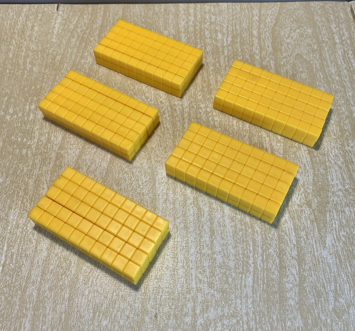 Base 10 Blocks - 10 Rods - Set of 50 - Yellow Math Manipulatives ...