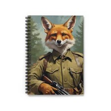 Warrior Fox Spiral Notebook - Unique Ruled Line Journal