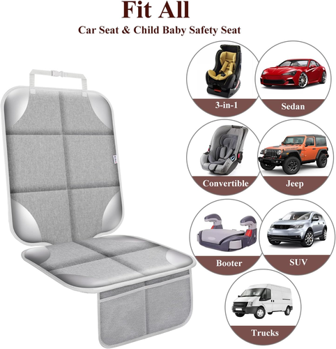 Car Seat Protector for Child Car Seat, 600D Fabric Carseat Seat Protectors with - Picture 7 of 12