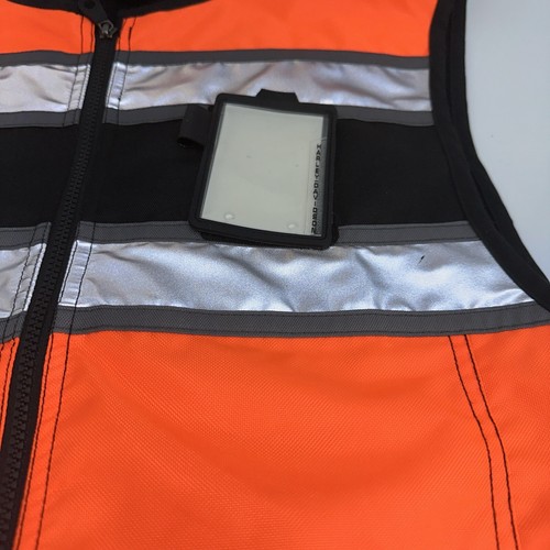 Pair Harley Davidson Reflective Safety Riding Orange Adjustable Vest Size Large - Picture 13 of 21