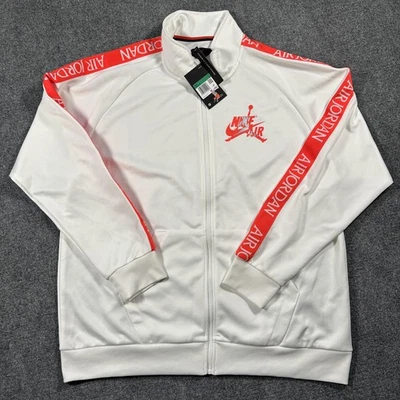 Jordan Jacket Mens XL White Air Jordan Tape Full Zip Track Athletic Logo - Image 1 of 4
