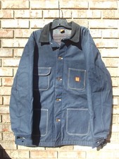 Vintage Big Ben by Wrangler Size 48 Dark Blue Denim Barn Jacket Blanket Lined