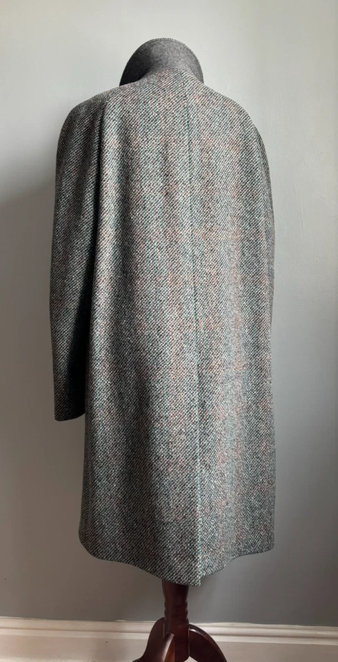 Vintage trench OVER COAT 40 100% pure new wool tweed DUNN&CO CROMBIE cloth - Image 4 of 4