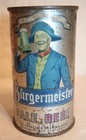 Burgermeister Flat Top Beer Can 1950's San Francisco Brewing, CA Empty 12 oz. TO — photo 1
