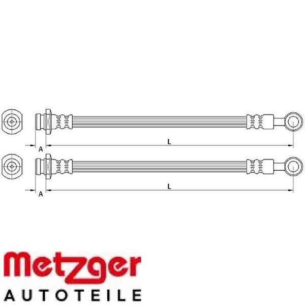 2X Bremsschlauch Metzger 4111549 2 BremsschläUche Rechts Links Vorne FüR Opel-image