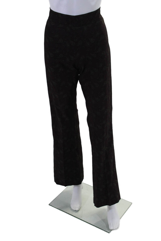 Avenue Montaigne Womens Paisley Print Mid-Rise Flare Pants Trousers Red Size 10