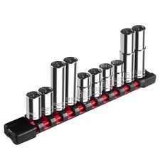 Upenjok 10 Piece 1/4" & 3/8" Drive 10mm Socket Set, Deep & & 