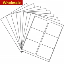 3 1/3" x 4" Shipping Address Labels - Laser Ink Jet Adhesive 6 UP 500-5000 Sheet