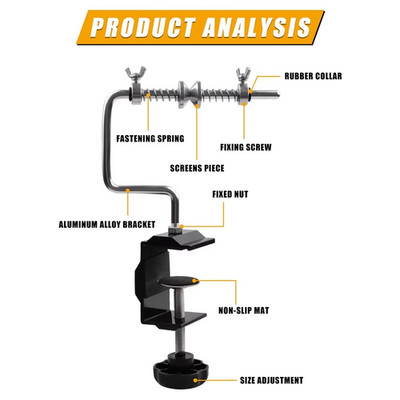 Portable Fishing Line Winder Reel Spooler Station Clamp Adjustable Tool Kit